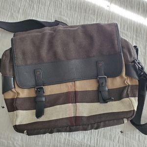 Burberry Addison House Check Canvas ans Leather Messanger Crossbody Bag